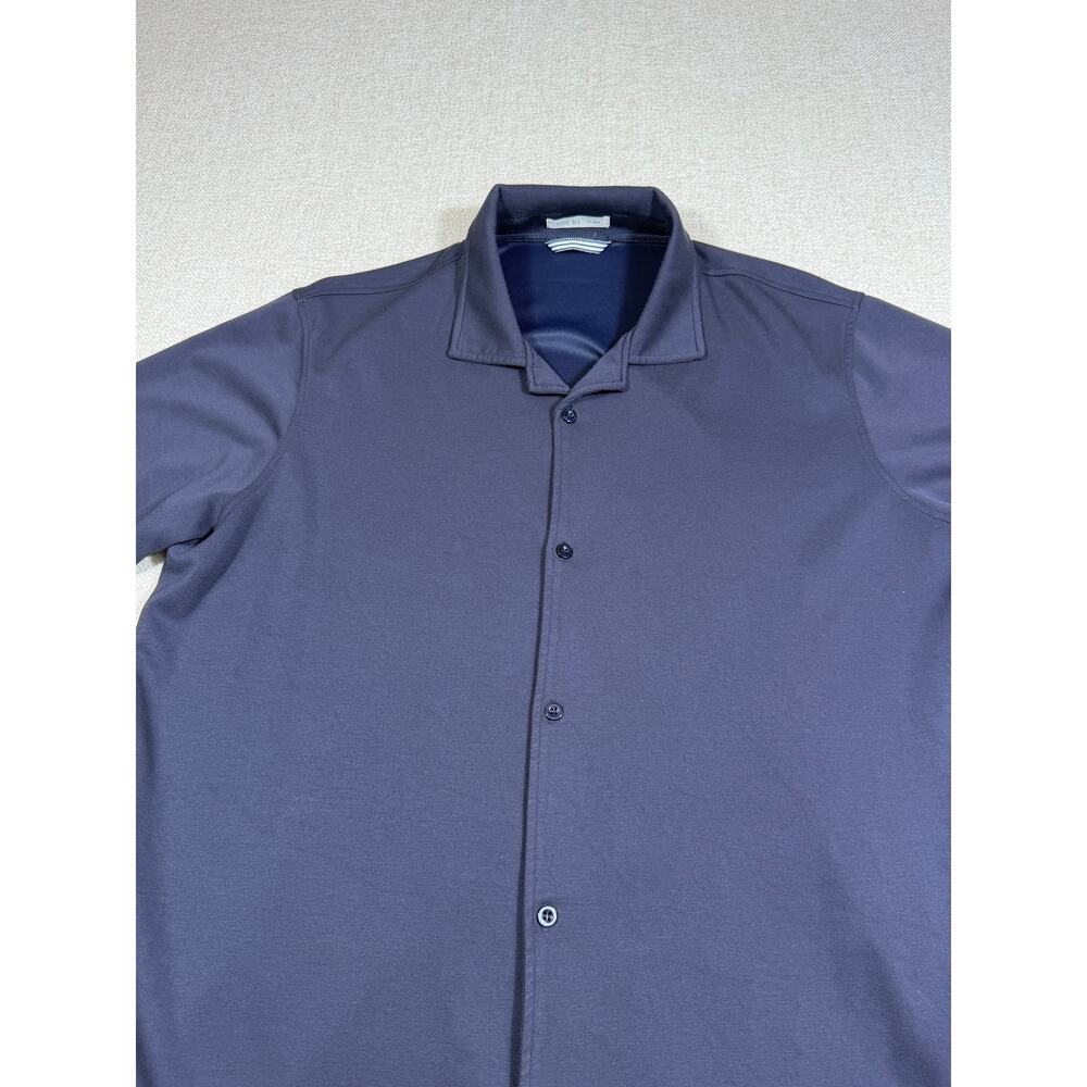 Rye 51 Mens 2XL Blue Knit Button Front Short Sleeve Shirt Casual Stretch Fit - Picture 7 of 7